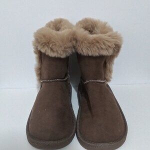 Citi Steps Girls Brown Slide- On Cozy Faux-Fur Lined Girls' Winter Boots Size: 3